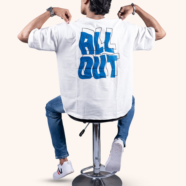 All Out Quotation White Oversized T-Shirt