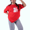 All Out Quotation Red Oversized T-Shirt