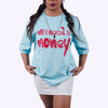 All I Need Is Money Quoted Sky Blue Oversized T-Shirt