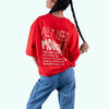 All I Need Is Money Quoted Red Oversized T-Shirt