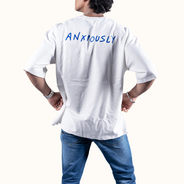 Anxiously White Oversized T-Shirt