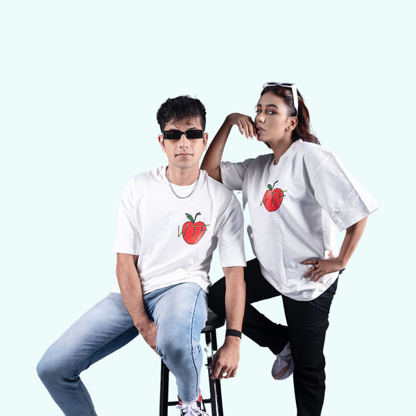 Hungry Stomach Inquire White Oversized T-Shirt