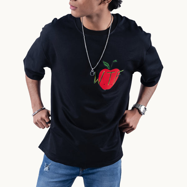 Hungry Stomach Inquire Black Oversized T-Shirt