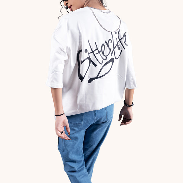 Bitter Life White Oversized T-Shirt