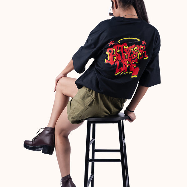 Bitter Life 2.0 Black Oversized T-Shirt