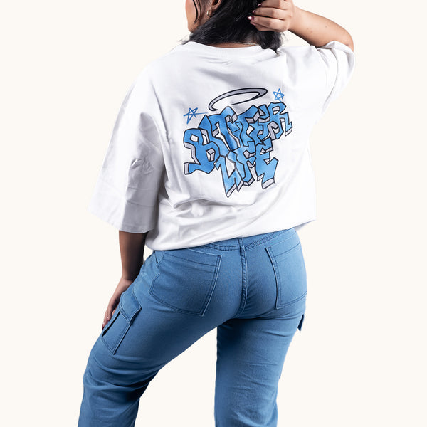 Bitter Life 2.0 White Oversized T-Shirt