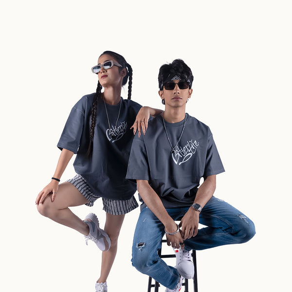 Bitter Life Gray Oversized T-Shirt