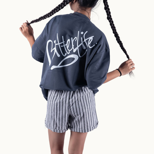 Bitter Life Gray Oversized T-Shirt