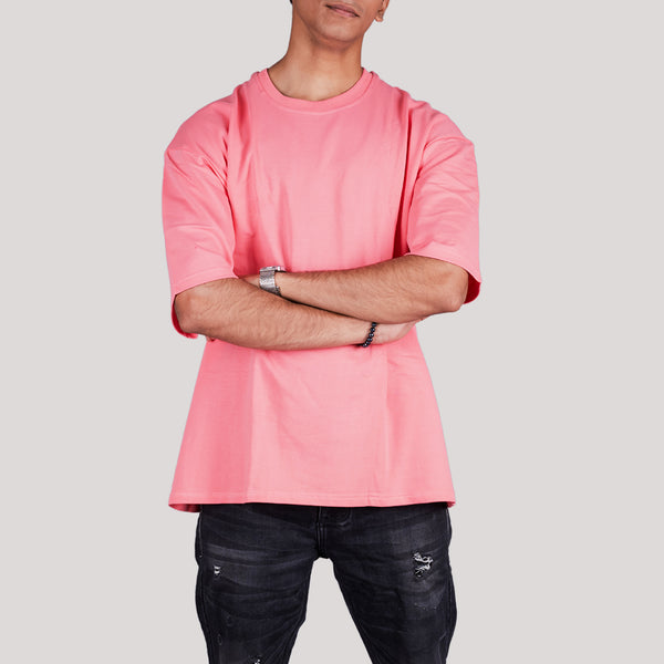 Hot Pink Solid Oversized T-Shirt