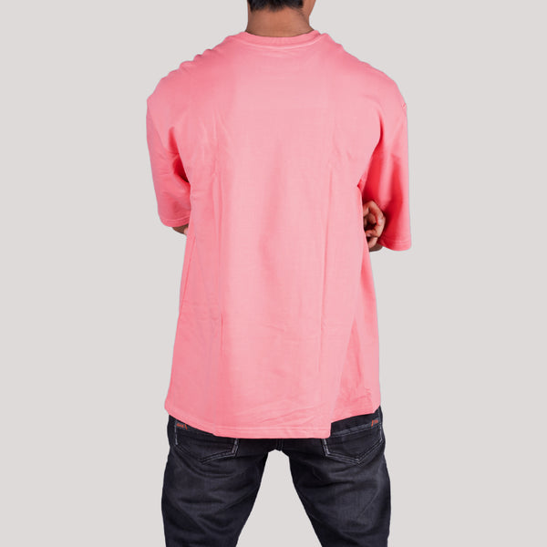 Hot Pink Solid Oversized T-Shirt