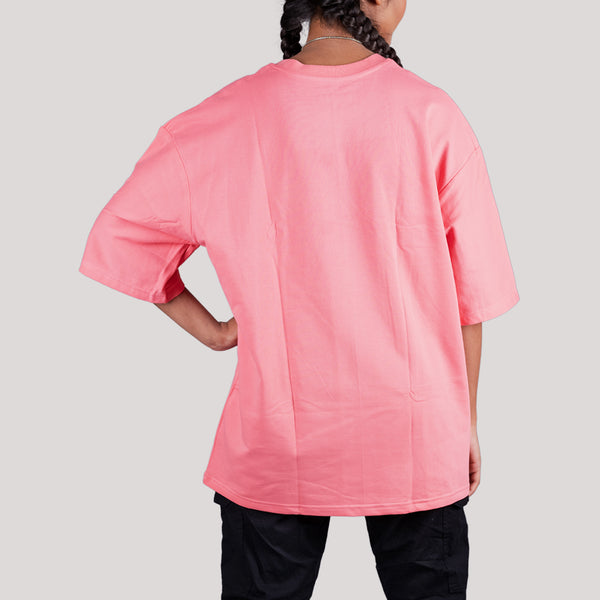 Hot Pink Solid Oversized T-Shirt