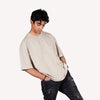 Cement Gray Solid Oversized T-Shirt
