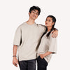 Cement Gray Solid Oversized T-Shirt