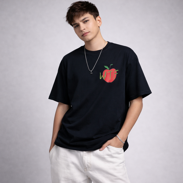 Hungry Stomach Inquire Black Oversized T-Shirt