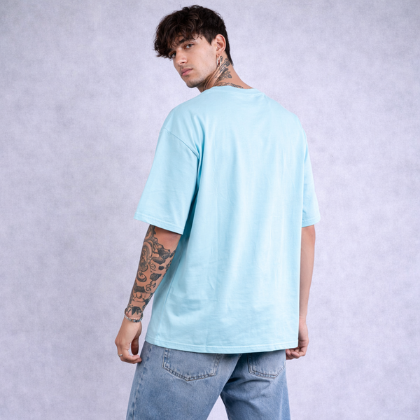 Flower Sky Blue Oversized T-Shirt