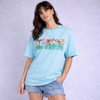 Flower Sky Blue Oversized T-Shirt