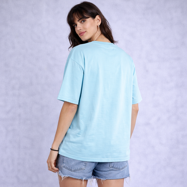 Flower Sky Blue Oversized T-Shirt