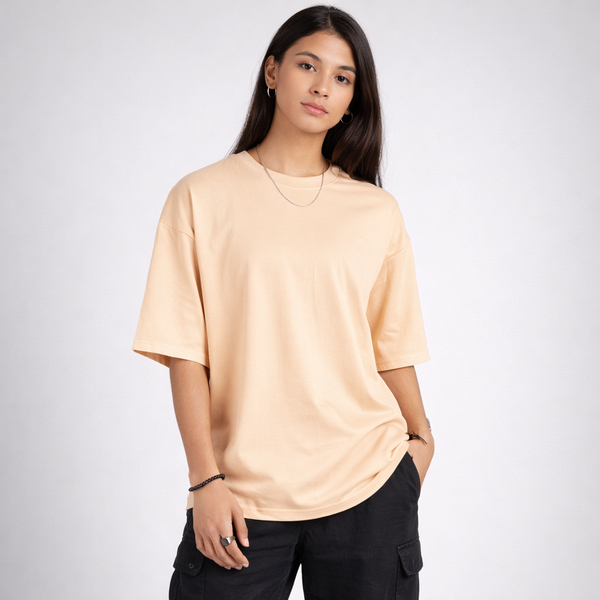 Peach Fuzz Solid Oversized T-Shirt