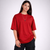 Maroon Solid Oversized T-Shirt