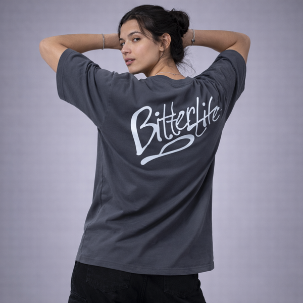 Bitter Life Gray Oversized T-Shirt