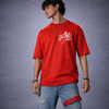Hustle Red Oversized T-Shirt