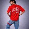 Hustle Red Oversized T-Shirt