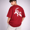 Crocodile Maroon Oversized T-Shirt