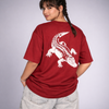 Crocodile Maroon Oversized T-Shirt