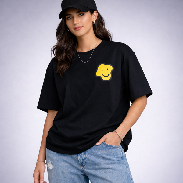 Enjoy The Moment Black Oversized T-Shirt