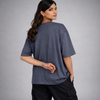 Gray Solid Oversized T-Shirt