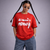 All I Need Is Money Quoted Red Oversized T-Shirt