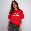 Life Is Gamble Red Oversized Red T-Shirt
