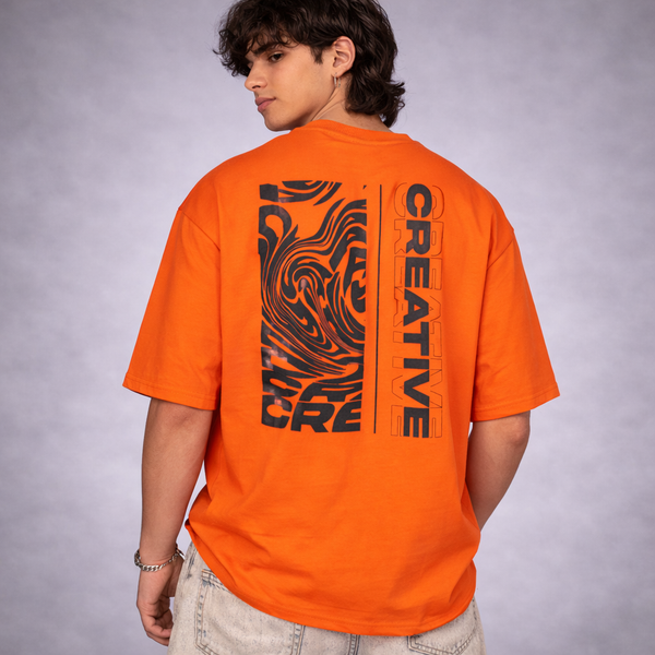 Creative Orange Oversized T-Shirt