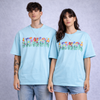 Flower Sky Blue Oversized T-Shirt