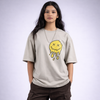 Happiness Cement Gray Oversized T-Shirt