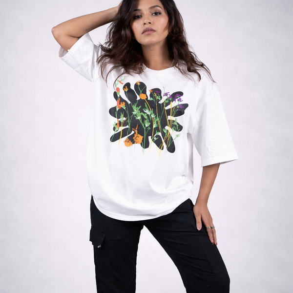 Flower 2.0 White Oversized T-Shirt