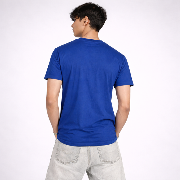 Blue Solid Slim Fit T-Shirt