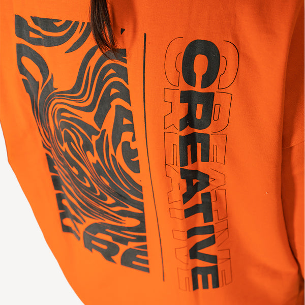 Creative Orange Oversized T-Shirt