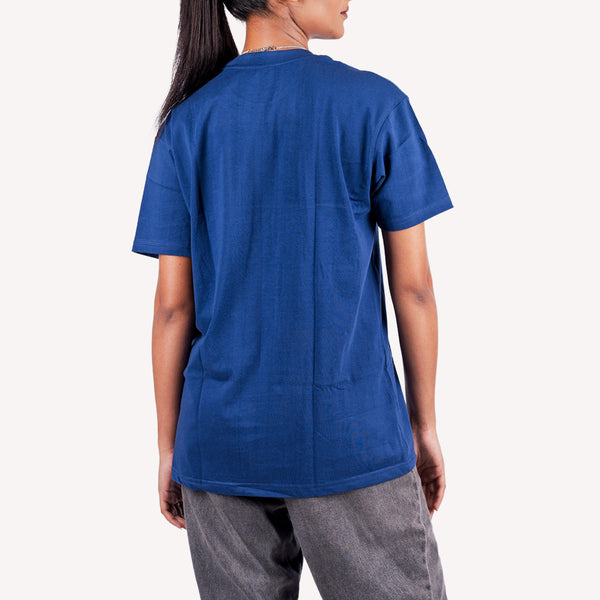 Blue Solid Slim Fit T-Shirt