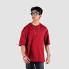 Maroon Solid Oversized T-Shirt