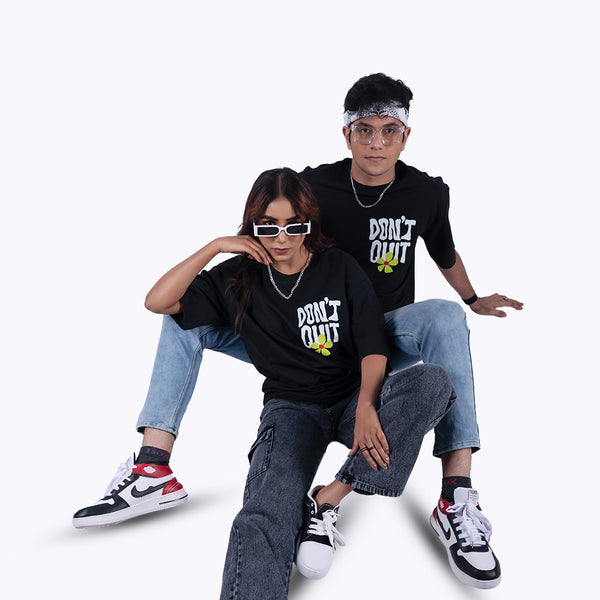 I Don't Quit Black Oversized T-Shirt