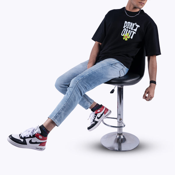 I Don't Quit Black Oversized T-Shirt