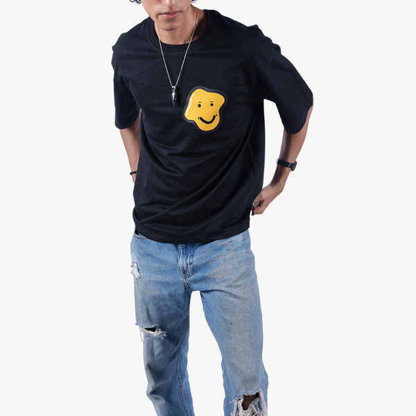 Enjoy The Moment Black Oversized T-Shirt