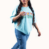 Flower Sky Blue Oversized T-Shirt
