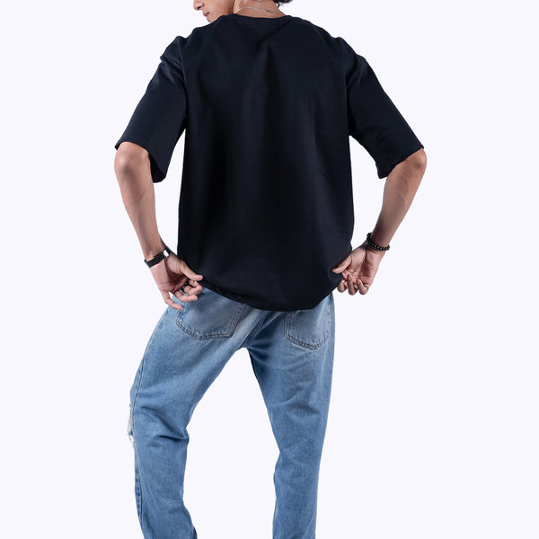 Flower Black Oversized T-Shirt