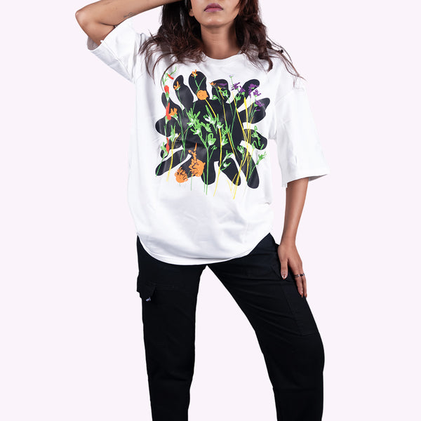 Flower 2.0 White Oversized T-Shirt