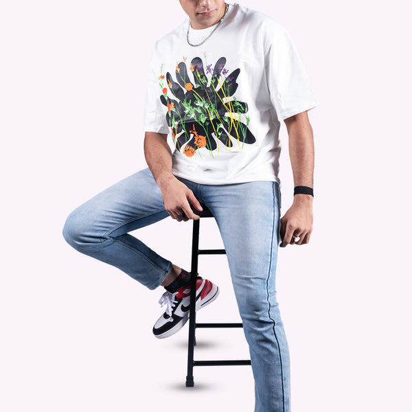 Flower 2.0 White Oversized T-Shirt