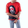 Red Ghost Motif Oversized T-Shirt