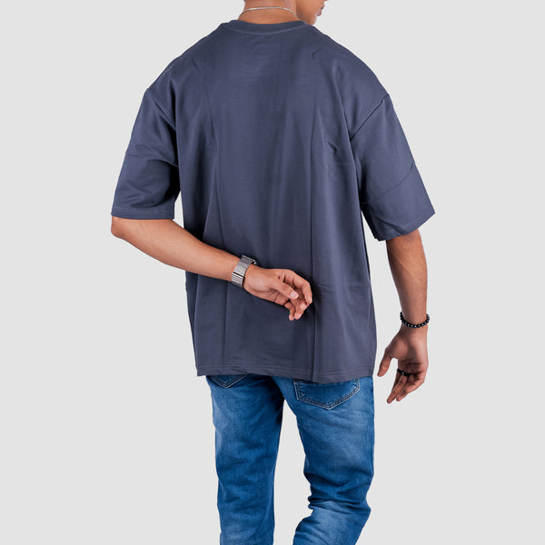 Gray Solid Oversized T-Shirt