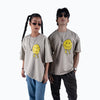 Happiness Cement Gray Oversized T-Shirt